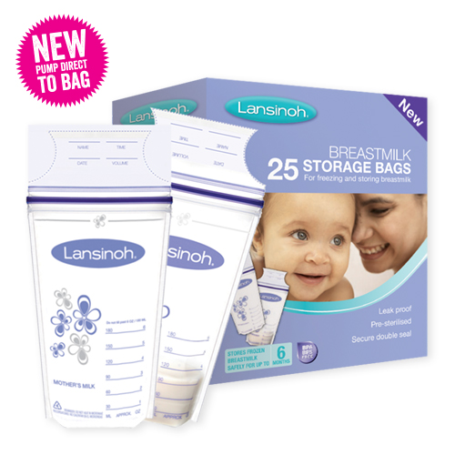 Lansinoh Pre-Sterilised Breastmilk Baby Breast Milk Storage 2 Pack X 25 Bags 